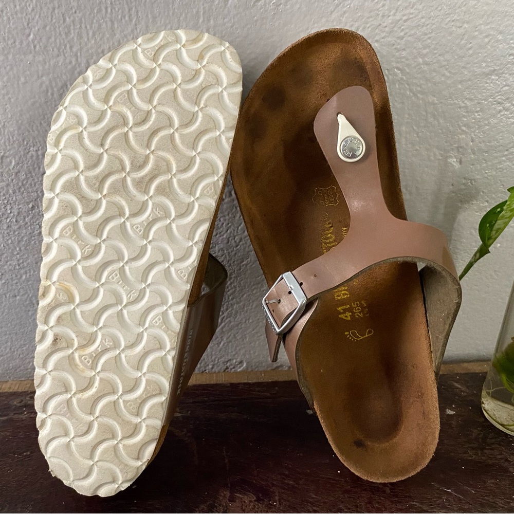 Pre-owned Birkenstock Gizeh Women's Tan Sandals Sz 41/10